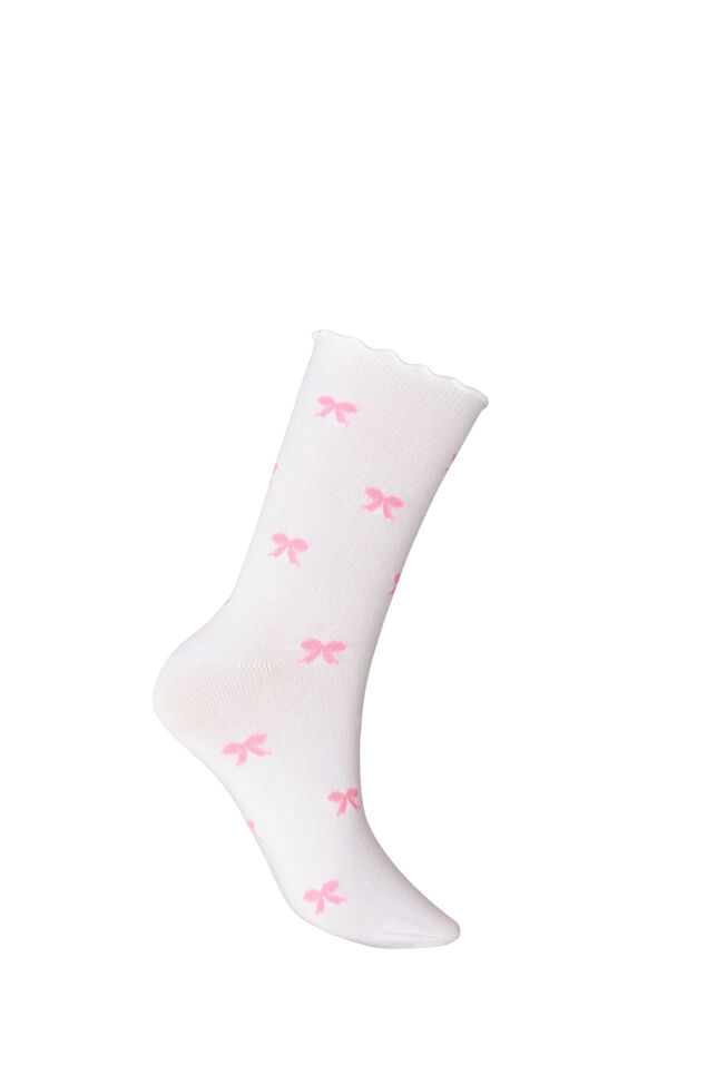Chaussettes en coton &agrave; motifs, Blanc, Packshot image number 1