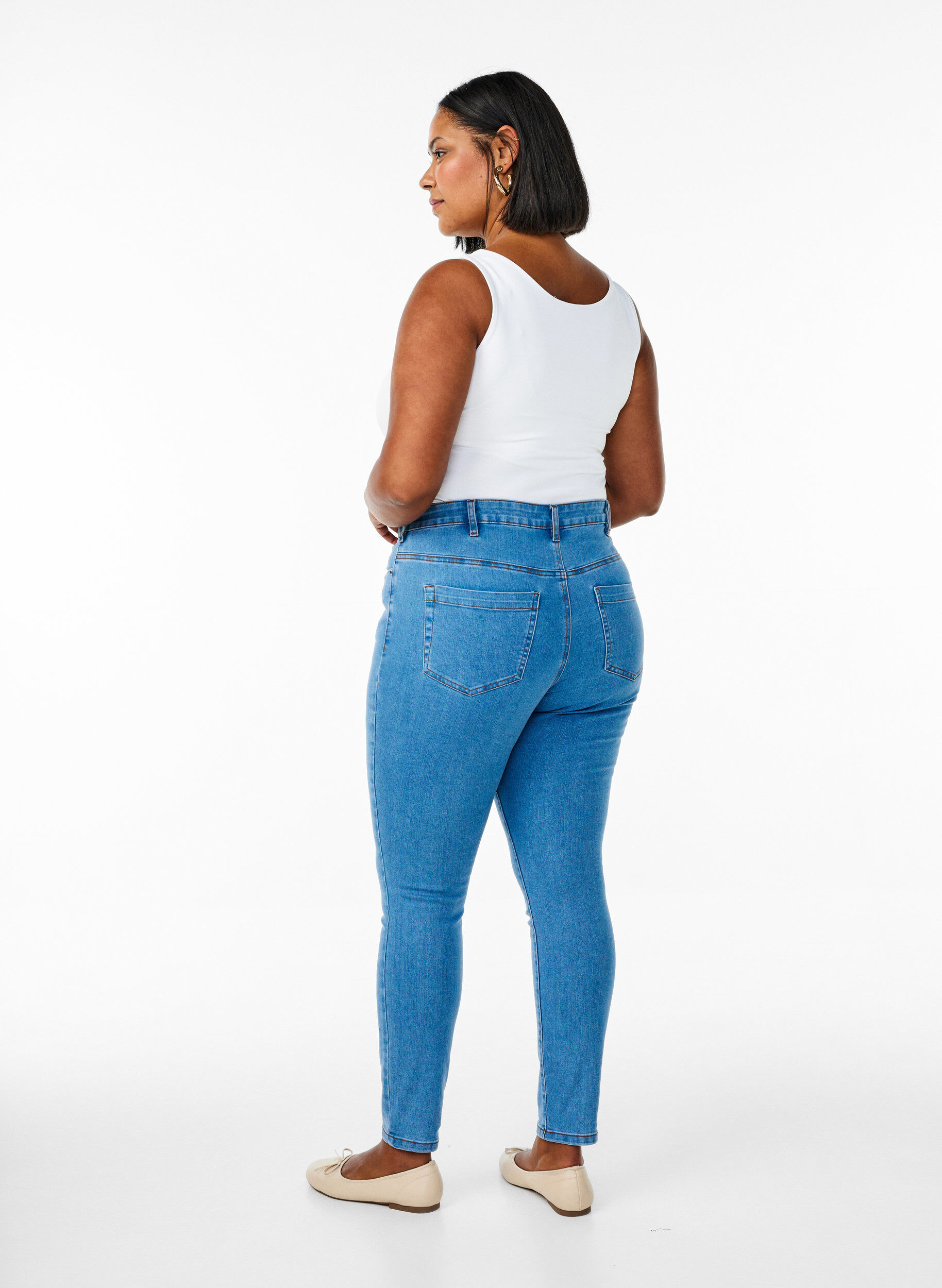 Zizzi Jean Amy taille haute et coupe super slim, Bleu Clair, Model image number 0
