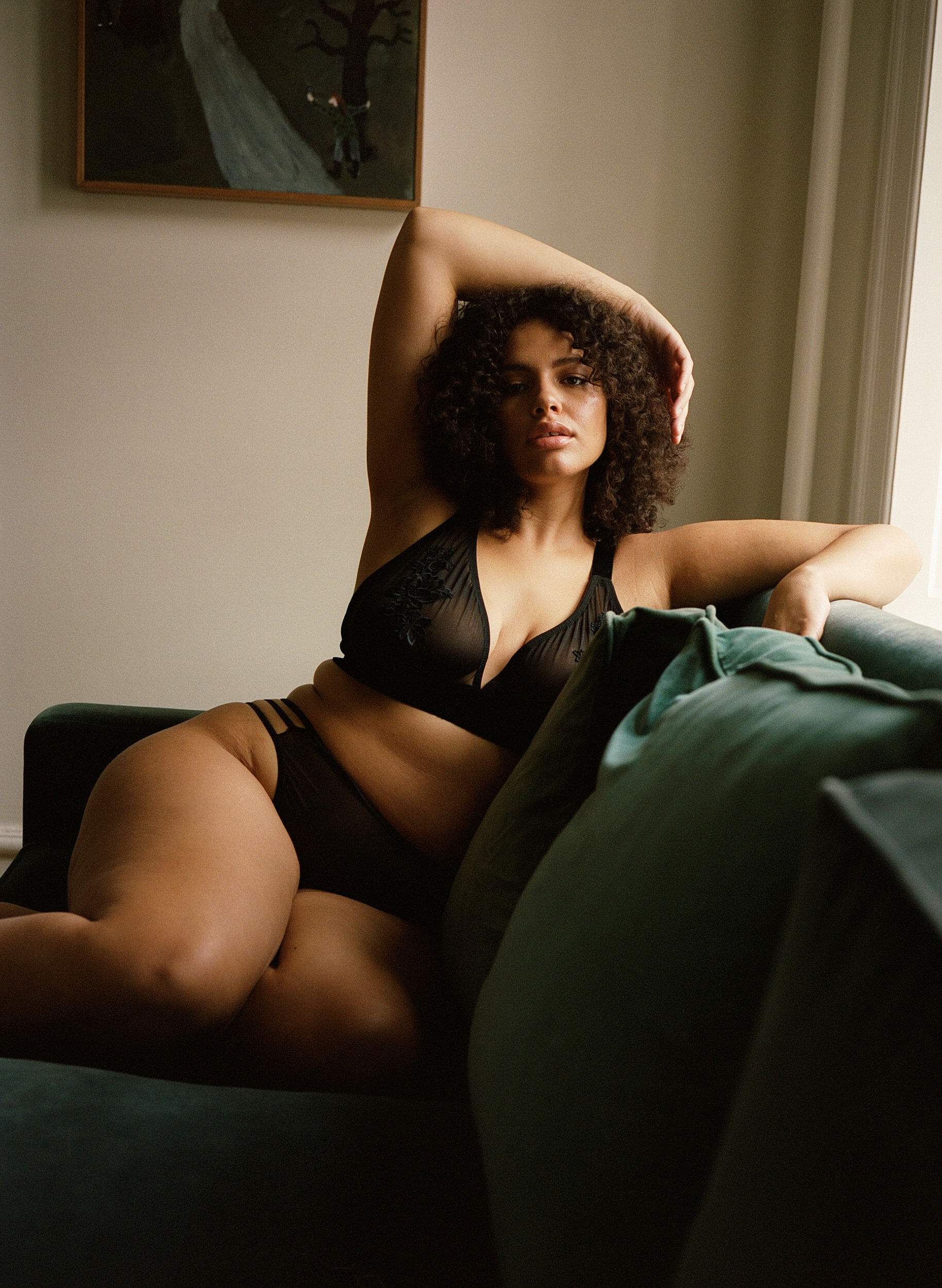 Zizzi Soutien-gorge en r&eacute;sille avec velours et dentelle, Black, Image image number 0