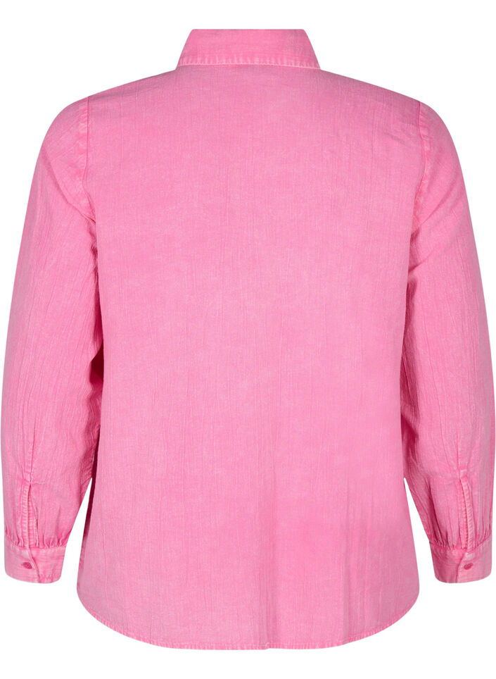 Chemise en jean de couleur unie, Pink Power, Packshot image number 1