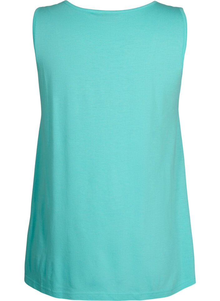 Top avec forme en A et col rond, Turquoise, Packshot image number 1
