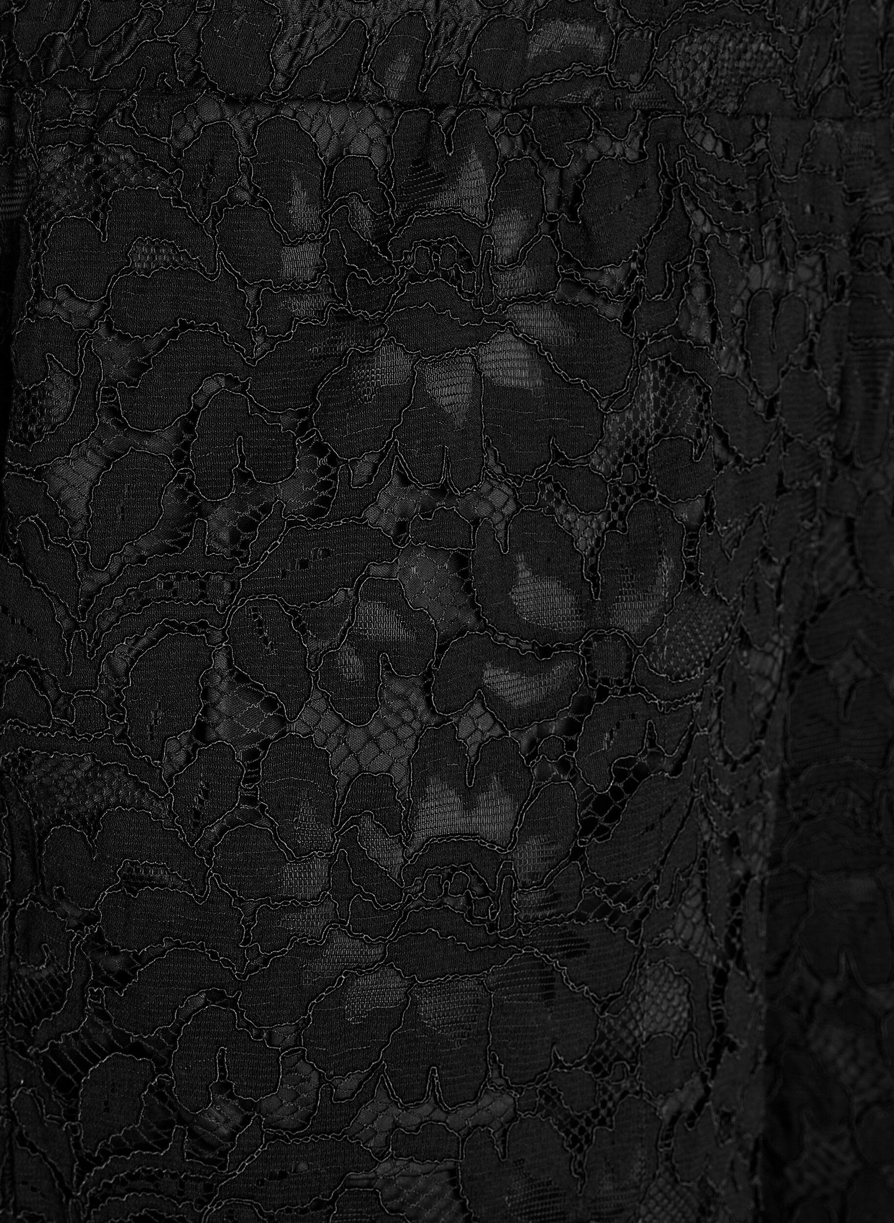 Zizzi Short en dentelle taille haute avec poches, Noir, Packshot image number 2