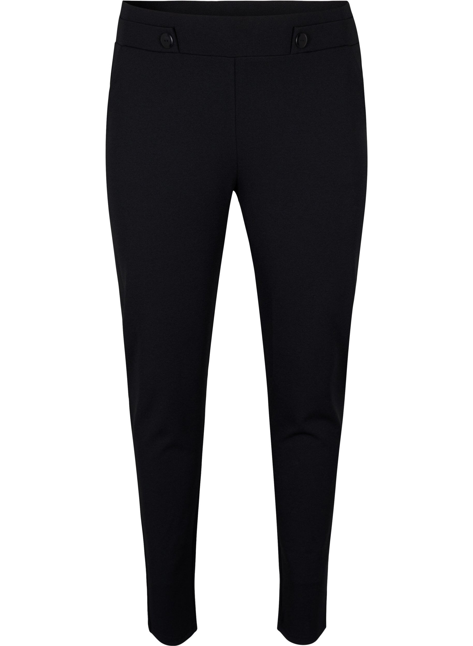 Zizzi Pantalon avec poches et boutons fantaisie, Noir, Packshot image number 0