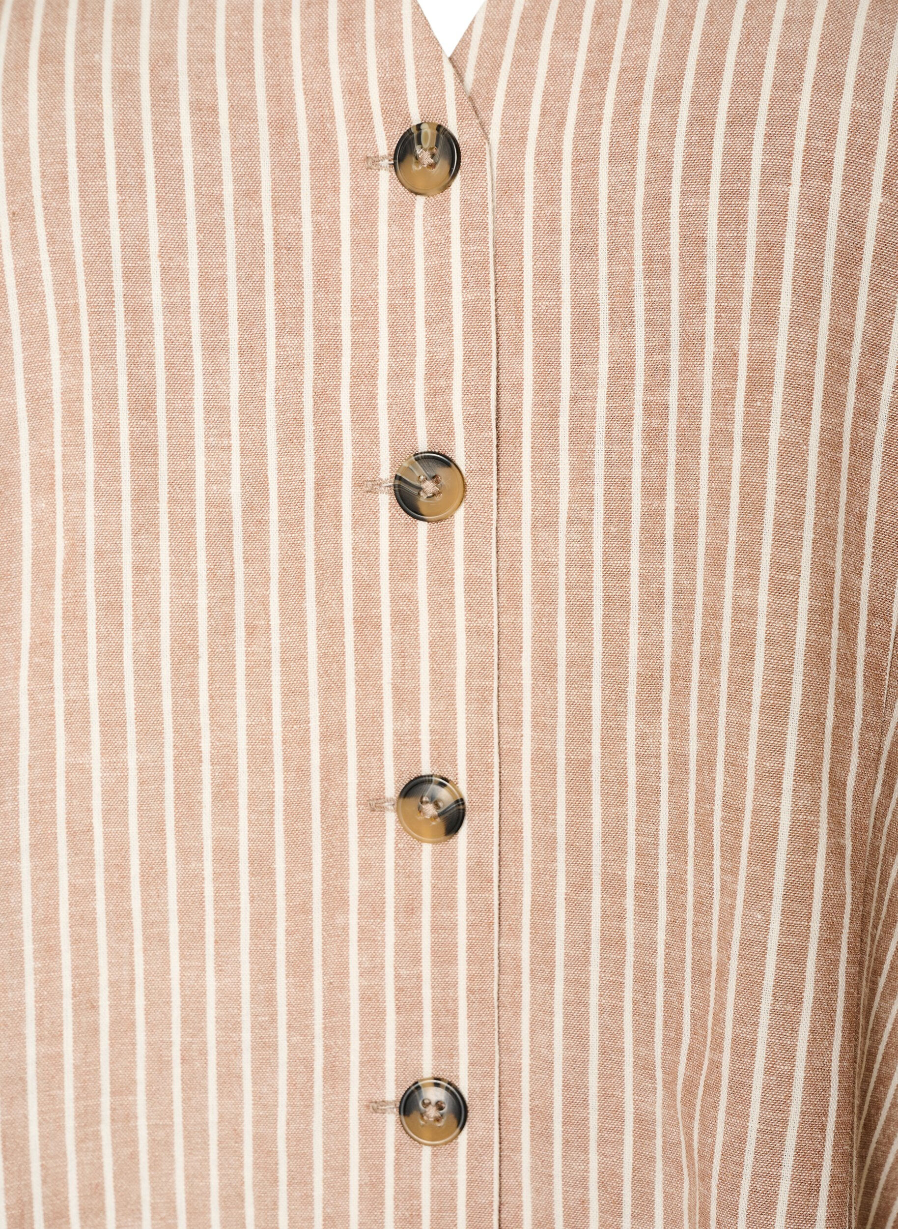ZizziGilet ray&eacute; en lin et viscose, Beige, Packshot image number 2