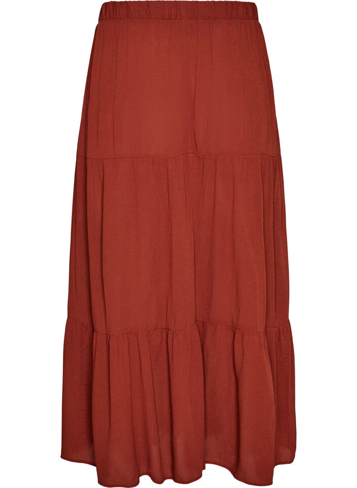 Jupe longue &agrave; taille &eacute;lastiqu&eacute;e, Bordeaux, Packshot image number 1