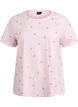 T-shirt en coton biologique avec motifs brod&eacute;s, Rose, Packshot image number 0