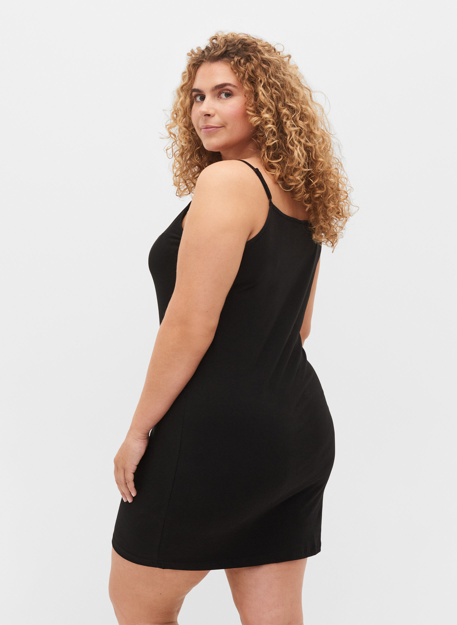 Zizzi D&eacute;bardeur long basique en coton, Noir, Model image number 2