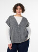 Gilet en maille &agrave; col V avec boutons d&eacute;coratifs, Gris, Model image number 0