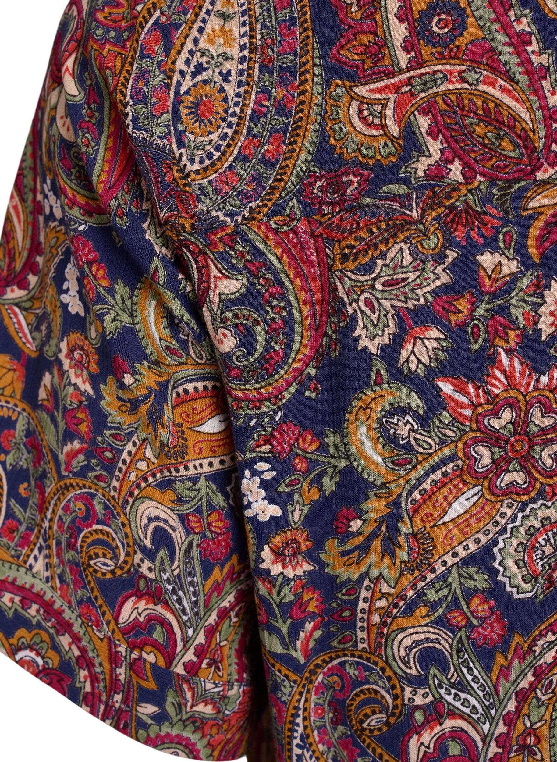 Zizzi Tunique &agrave; manches courtes et imprim&eacute; cachemire, Bleu, Packshot image number 3