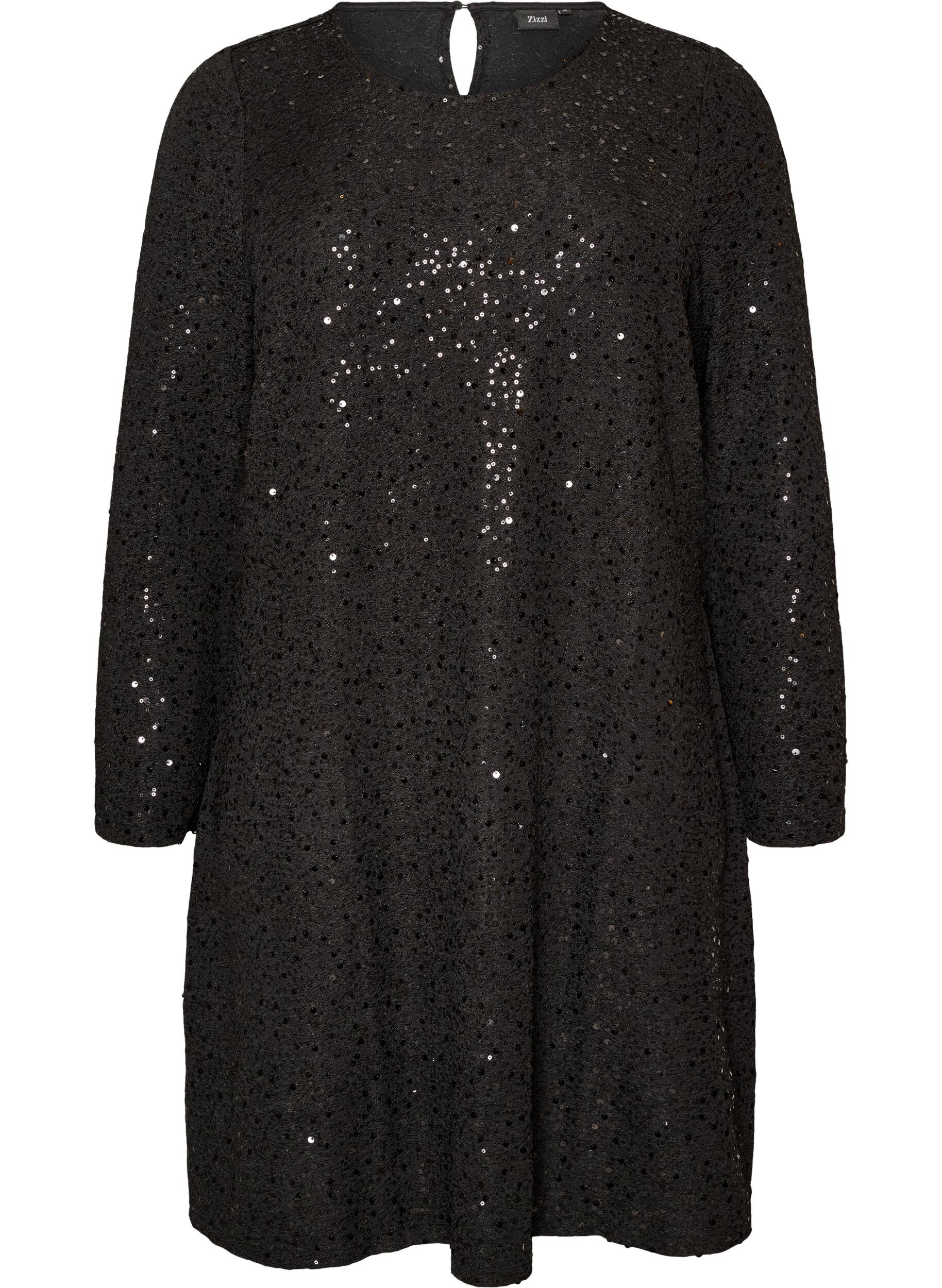 Robe courte en sequins &agrave; la coupe trap&egrave;ze