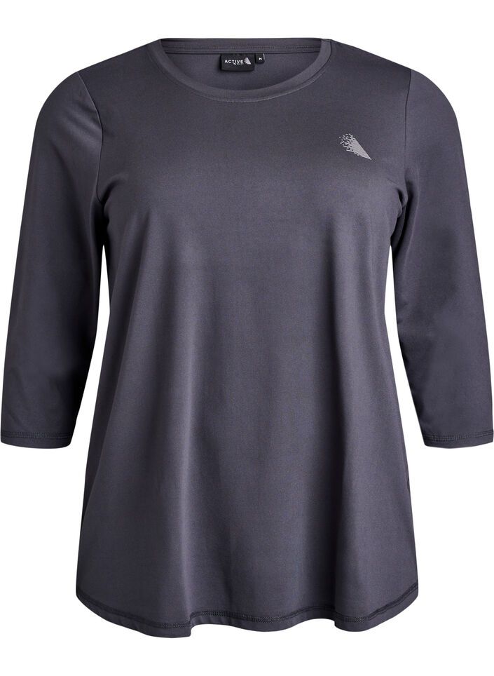 Haut de sport &agrave; manches 3/4, Gris anthracite, Packshot image number 0