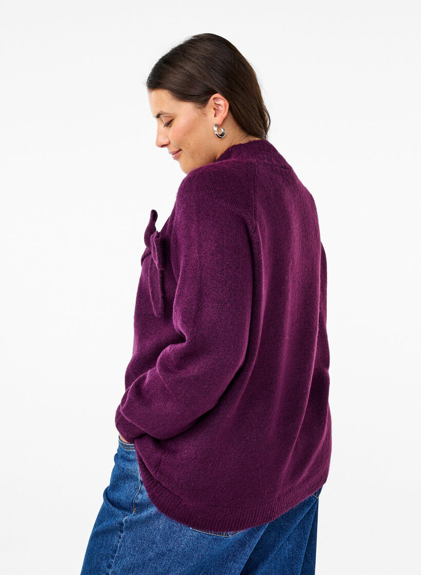 Chemisier en maille avec d&eacute;tail de n&oelig;ud, Potent P. Black Mel., Model image number 1