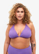 Soutien-gorge de bikini triangle uni, Violet, Model image number 0