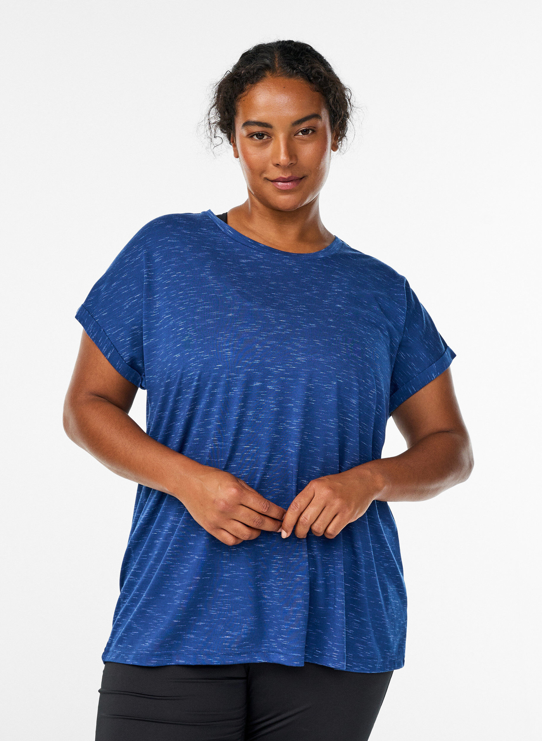 ZizziT-shirt d'entra&icirc;nement ample &agrave; manches courtes, Bleu, Model image number 0