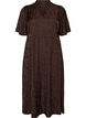 Robe midi en jacquard &agrave; motif cachemire et manches papillon, Marron, Packshot image number 0