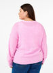 Pull en maille à manches longues, contenant de la laine et à col rond, Begonia Pink Mel., Model image number 1