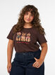 T-shirt de No&euml;l en coton bio, Marron, Model image number 0