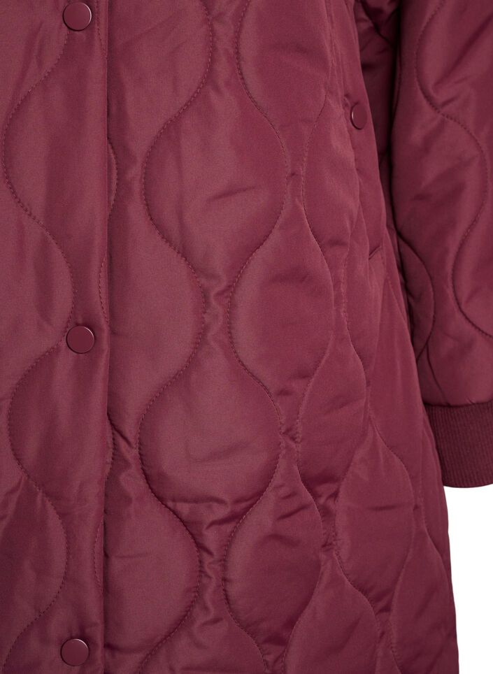 Veste matelass&eacute;e mi-longue avec capuche, 0655, Packshot image number 2