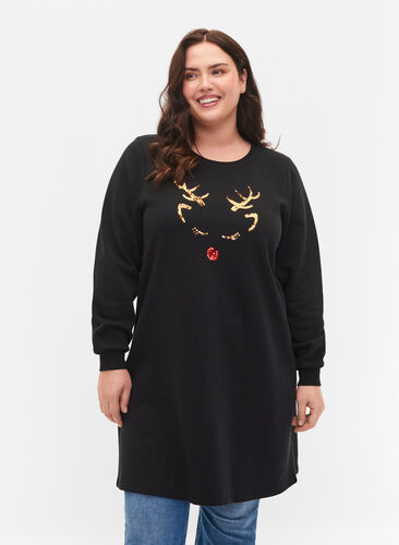 Robe pull de Noël, Black Reindeer, Model image number 0