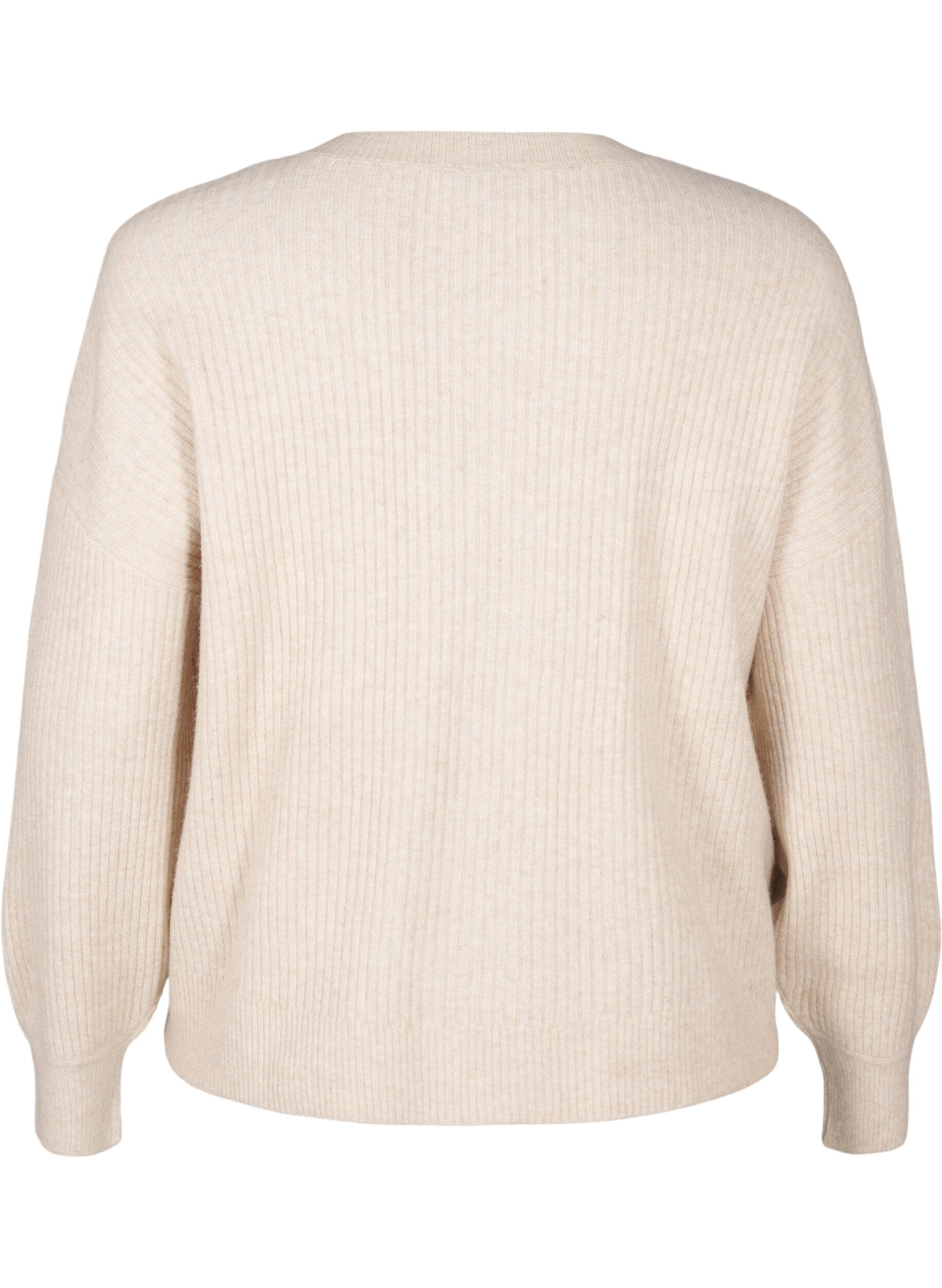 Zizzi Cardigan en tricot c&ocirc;tel&eacute; avec boutons, Beige, Packshot image number 1