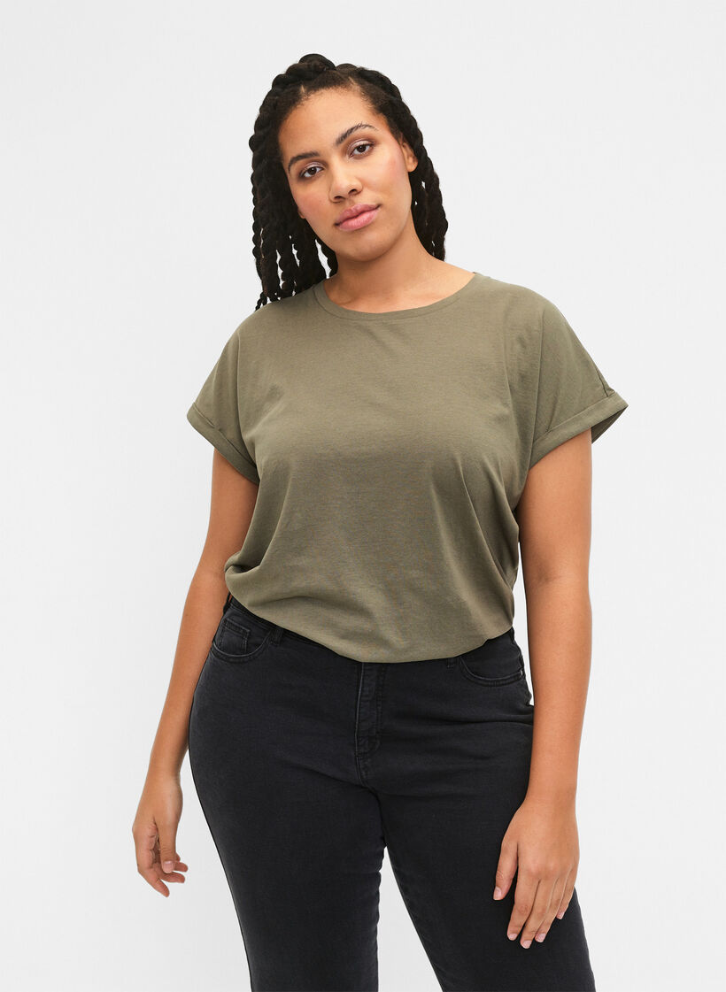 2 packs de t-shirts à manches courtes, Vert Kaki, Model image number 0