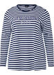 Chemisier à rayures et motif, White w.Navy Stripe, Packshot image number 0