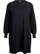 Robe courte en maille &agrave; manches raglan et couture centrale, Noir, Packshot image number 0