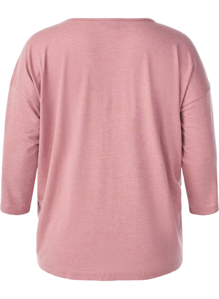 Blouse en jersey avec manches 3/4, Rose poudr&eacute;e, Packshot image number 1