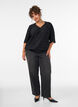 Blouse avec texture ondul&eacute;e et coupe ballon, Noir, Model image number 1