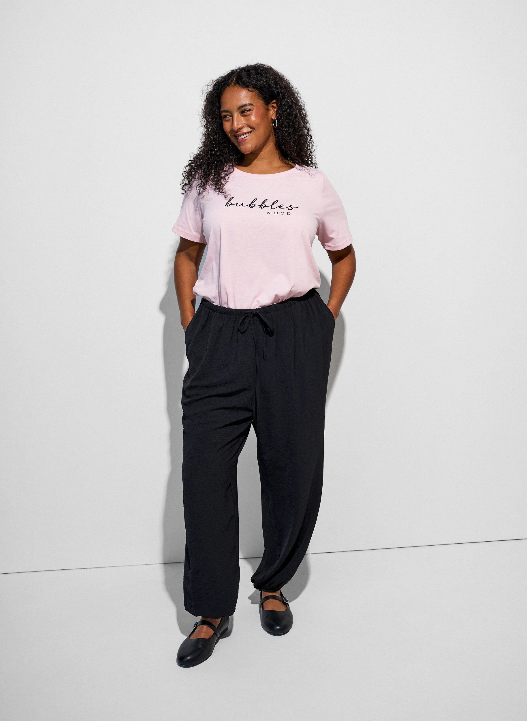 ZizziT-shirt imprim&eacute;, Rose, Model image number 1