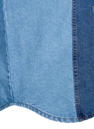 Veste en jean color block, Light Blue Denim, Packshot image number 3