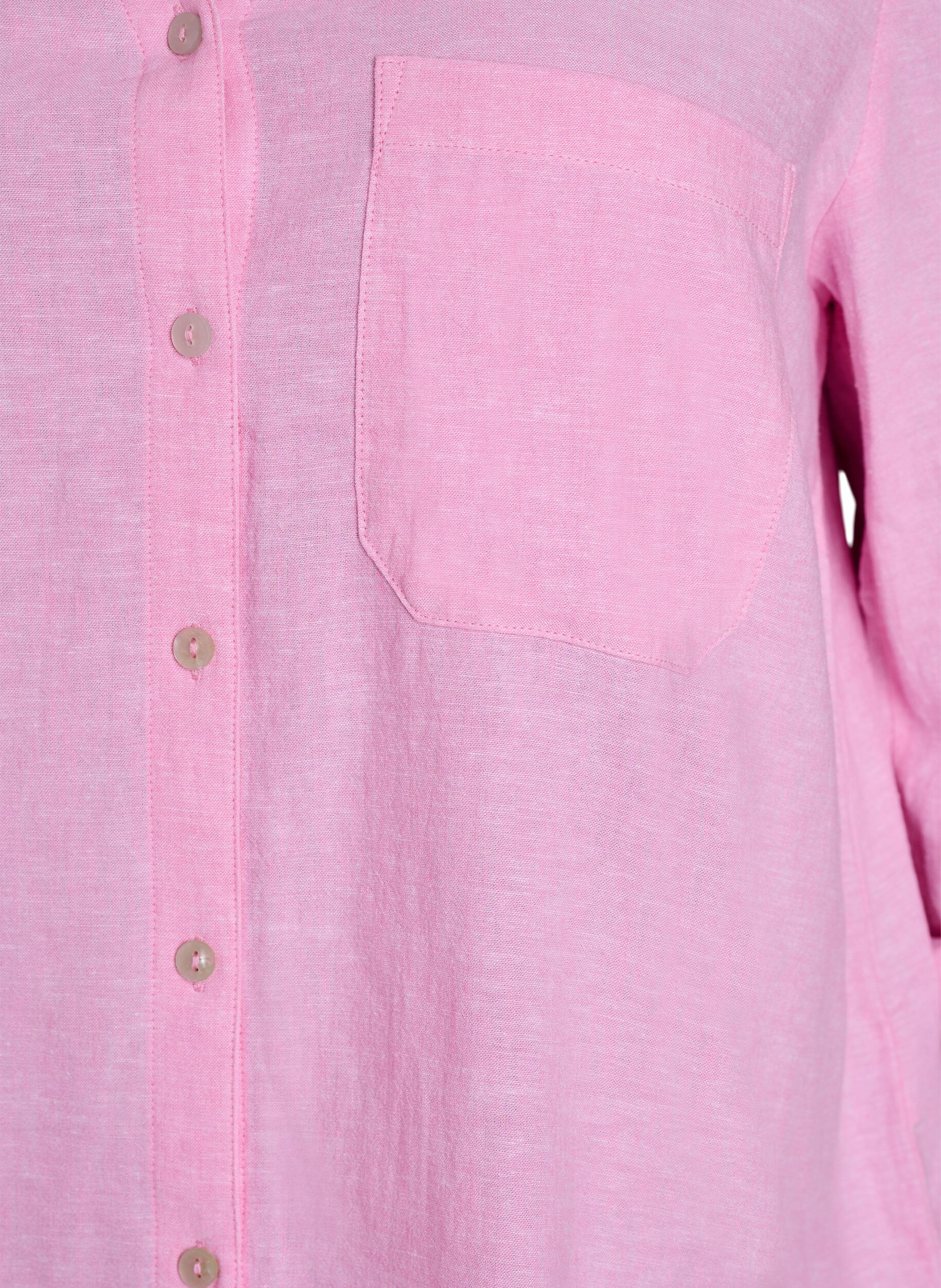 Zizzi Chemise en lin et viscose avec manches 3/4, Rose, Packshot image number 2