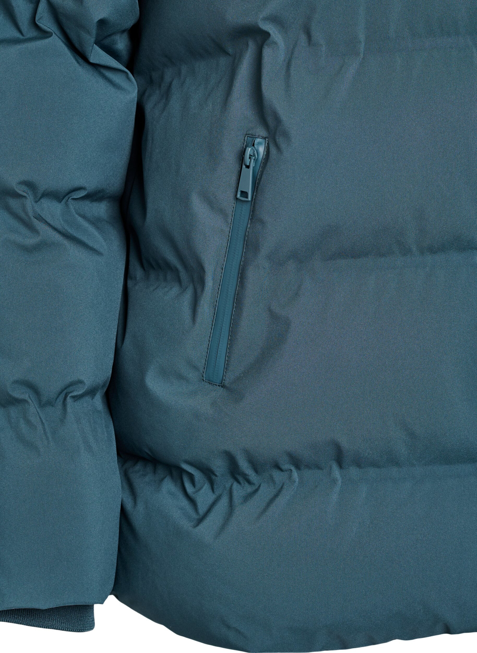 Zizzi Doudoune courte avec capuche amovible, Vert, Packshot image number 3