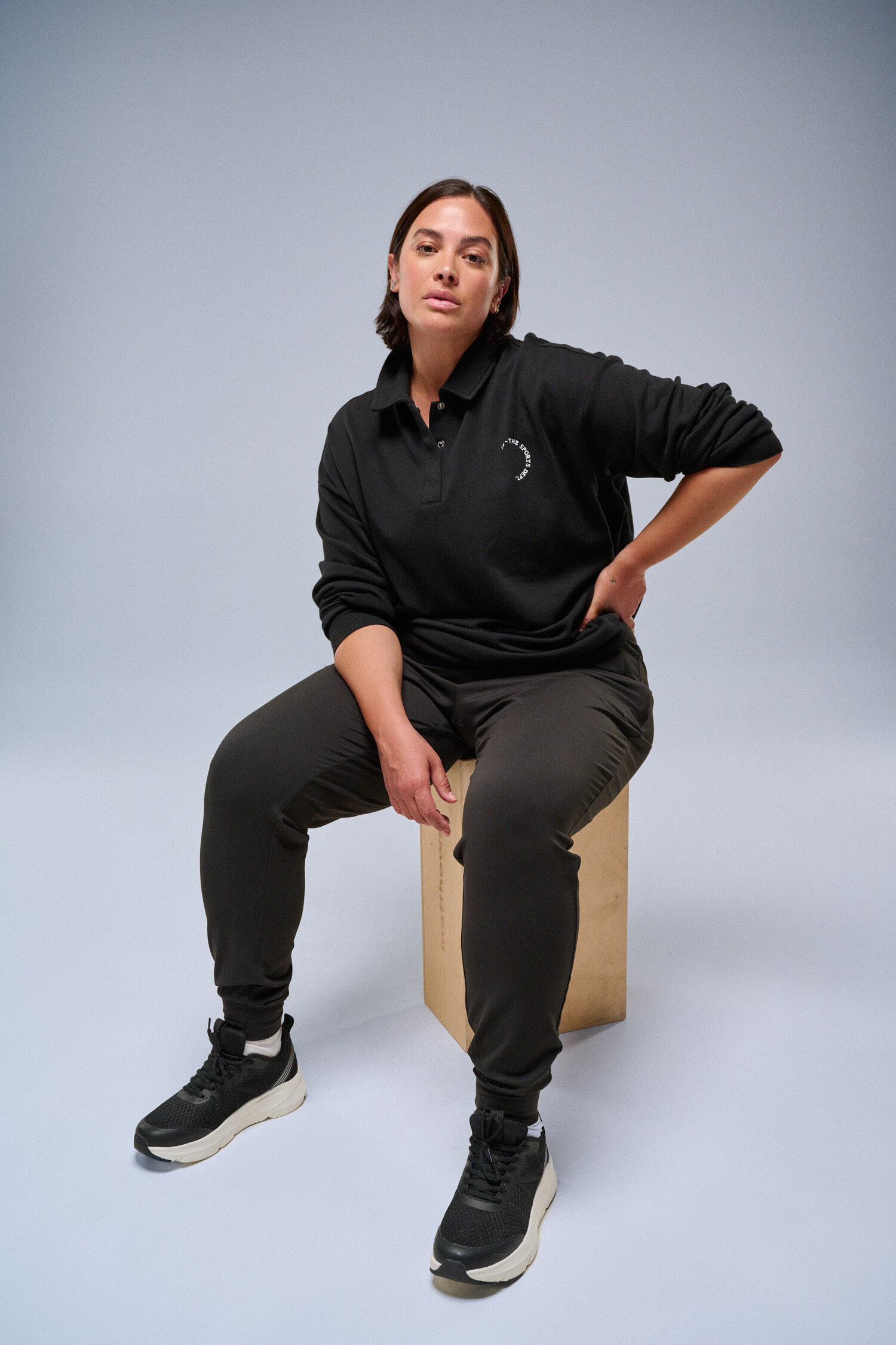 Zizzi Sweat-shirt avec d&eacute;tails polo, , Model