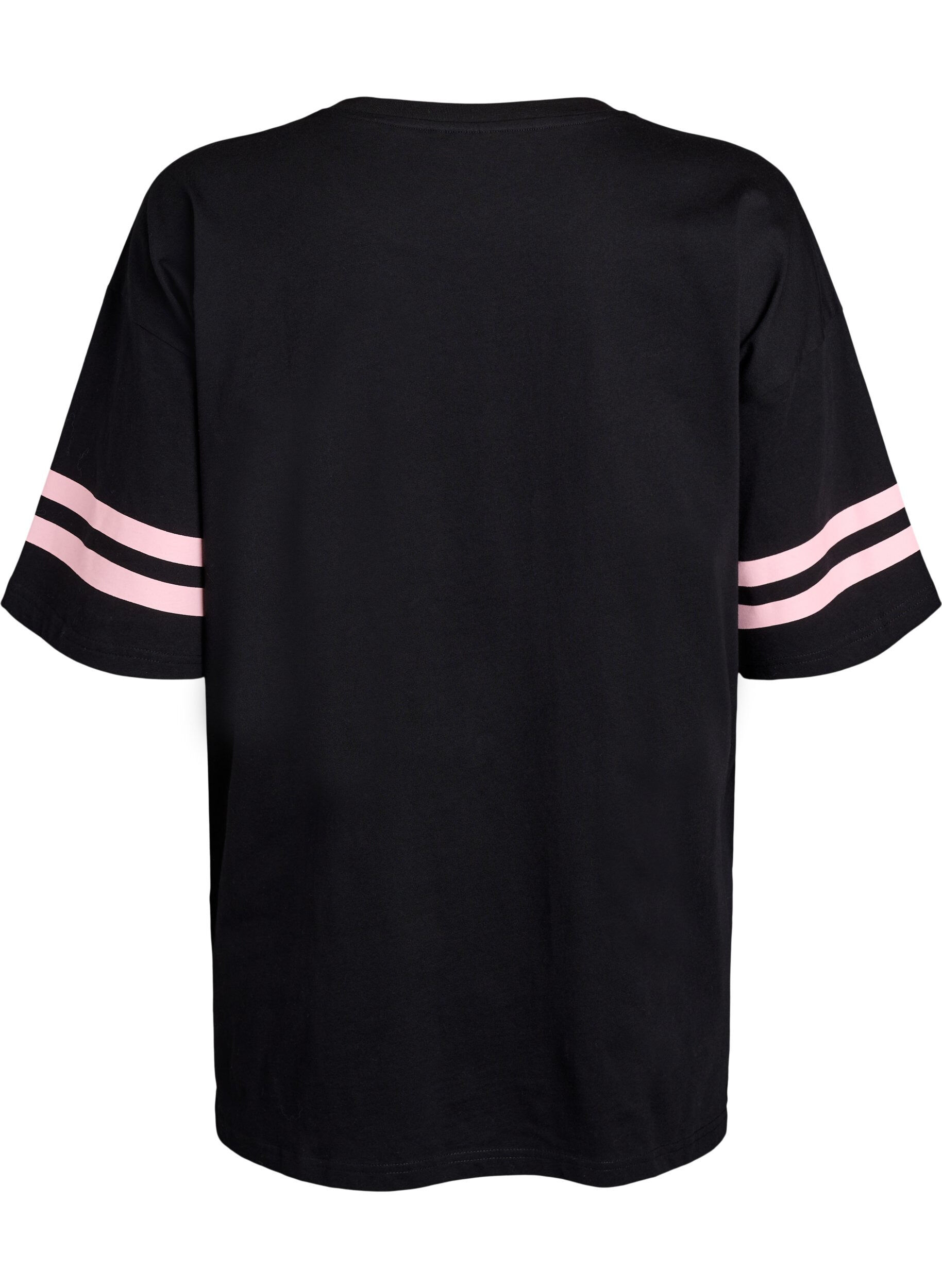 Zizzi T-shirt coll&egrave;ge oversize et sportif, Noir, Packshot image number 1