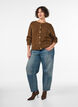 Cardigan en maille torsad&eacute;e avec boutons d&eacute;coratifs, Marron, Model image number 1