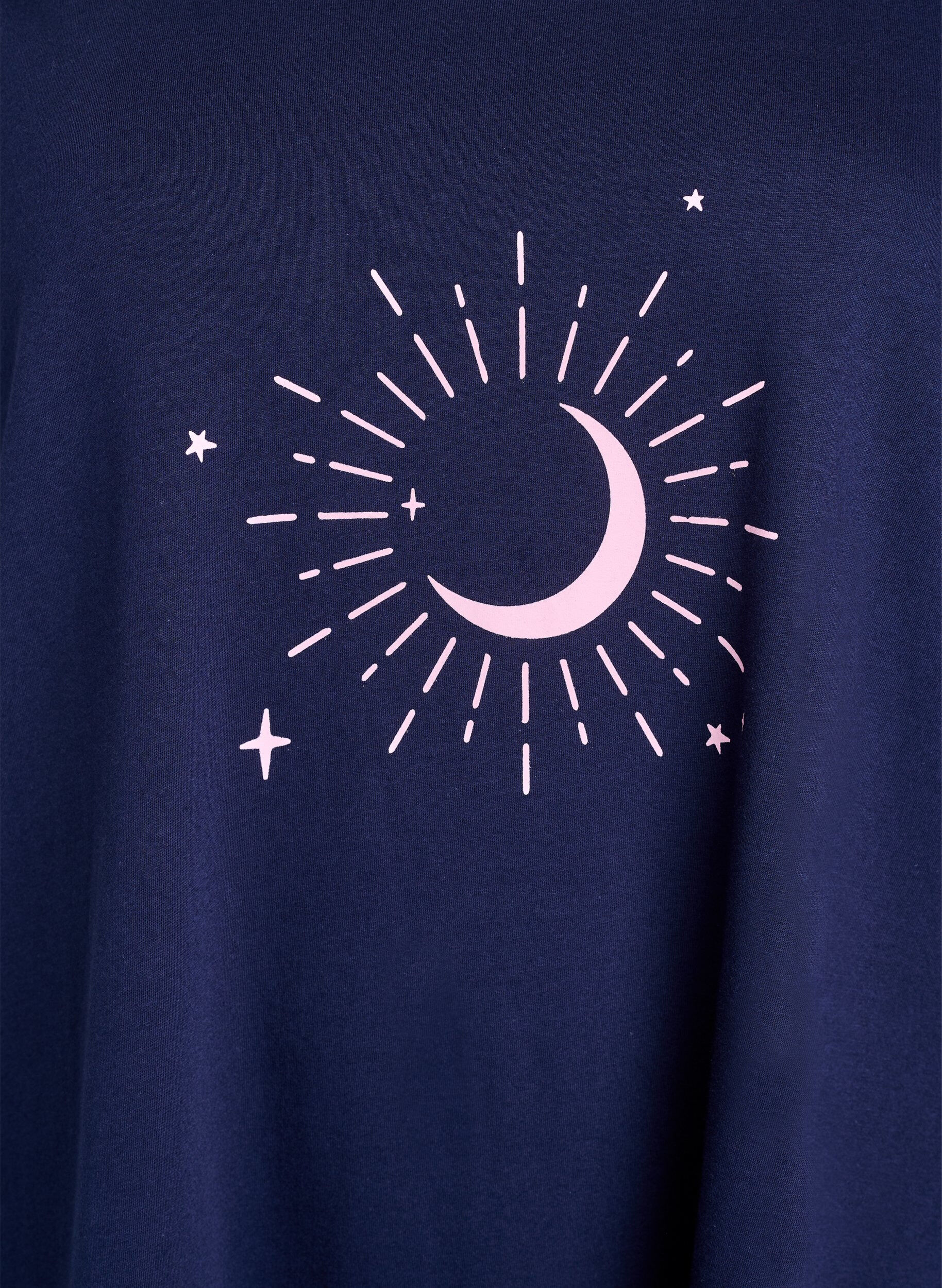 Zizzi Chemise de nuit &agrave; manches courtes en coton biologique, Bleu, Packshot image number 2