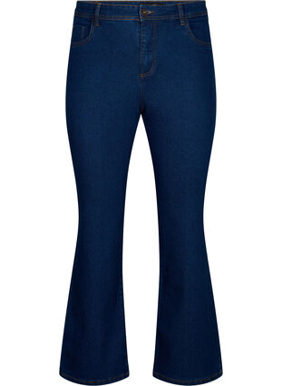 FLASH - Jean taille haute avec coupe bootcut, Blue denim, Packshot image number 0