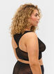 Soutien-gorge en mesh rayé, Black, Model image number 1