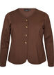 Cardigan ajust&eacute; en jersey avec boutons d&eacute;coratifs, Marron, Packshot image number 0