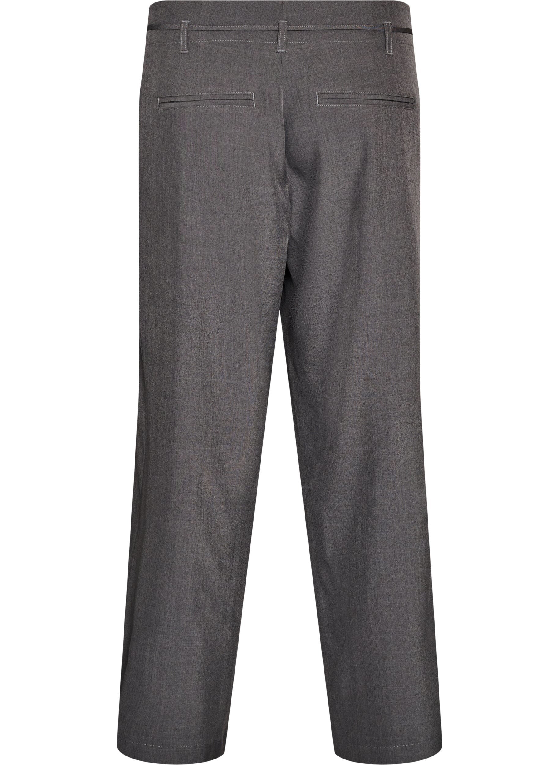 ZizziPantalon de tailleur avec plis marqu&eacute;s et ceinture &agrave; nouer, Gris anthracite, Packshot image number 1