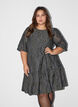 Robe jacquard avec des d&eacute;tails scintillants et des manches bouffantes, Vert, Model image number 0