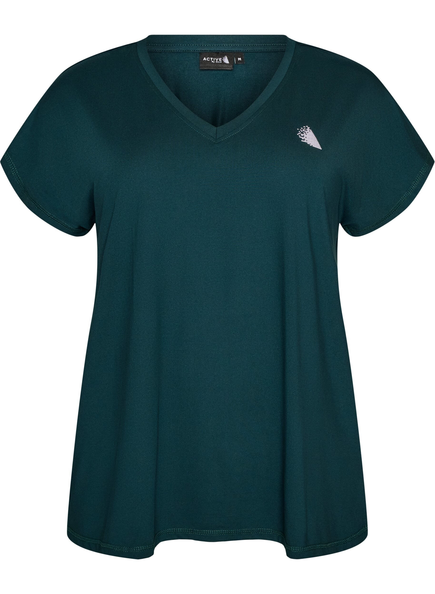 ZizziLoose training t-shirt with V-neck, Vert fonc&eacute;, Packshot image number 0