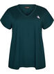 Loose training t-shirt with V-neck, Vert fonc&eacute;, Packshot image number 0