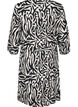 Robe courte &agrave; manches 3/4 et imprim&eacute; z&egrave;bre, Noir, Packshot image number 1
