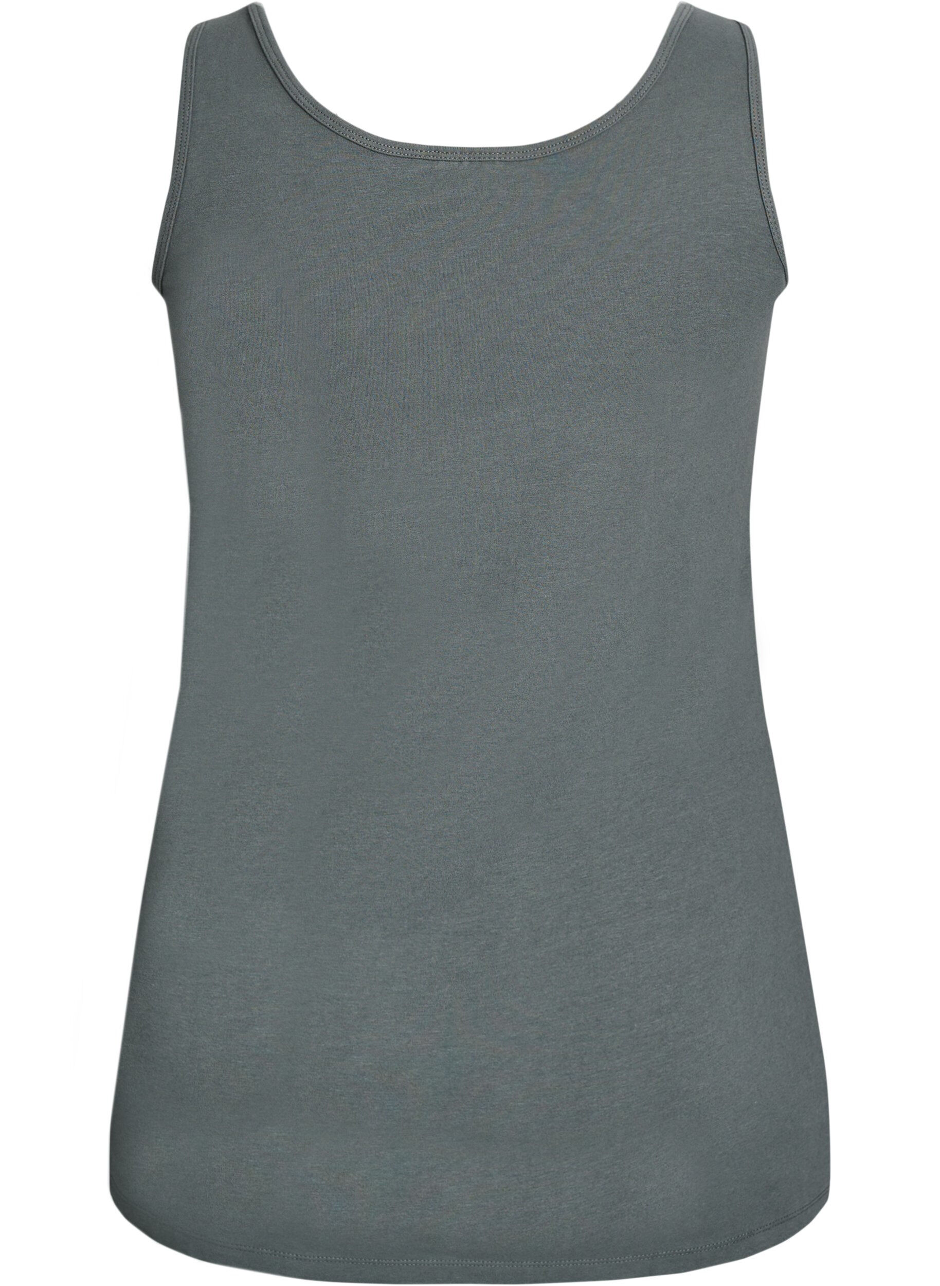 ZizziHaut uni Basic en coton, Vert fonc&eacute;, Packshot image number 1