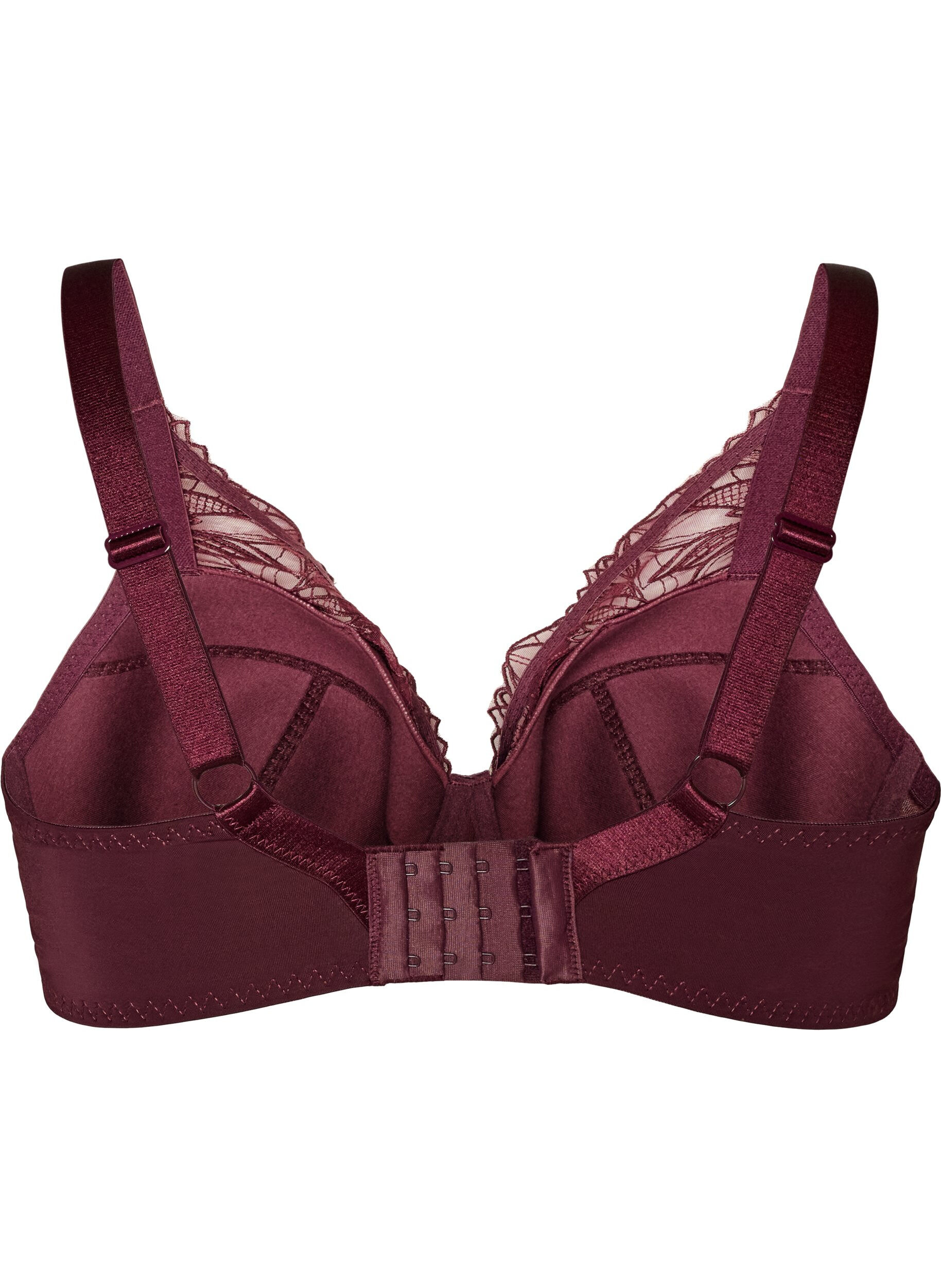 ZizziSoutien-gorge rembourr&eacute; en dentelle avec armatures, Bordeaux, Packshot image number 1
