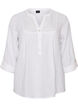 Blouse en mousseline de coton avec broderie anglaise, Blanc, Packshot image number 0