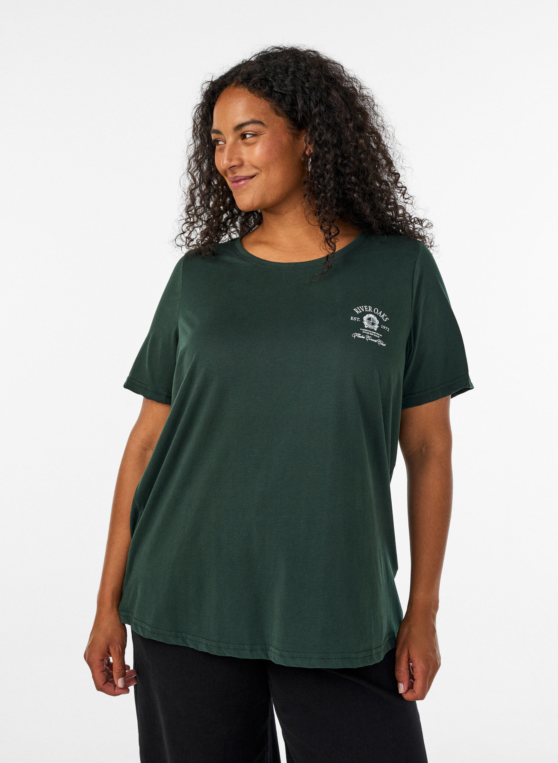 ZizziT-shirt imprim&eacute;, Vert, Model image number 0