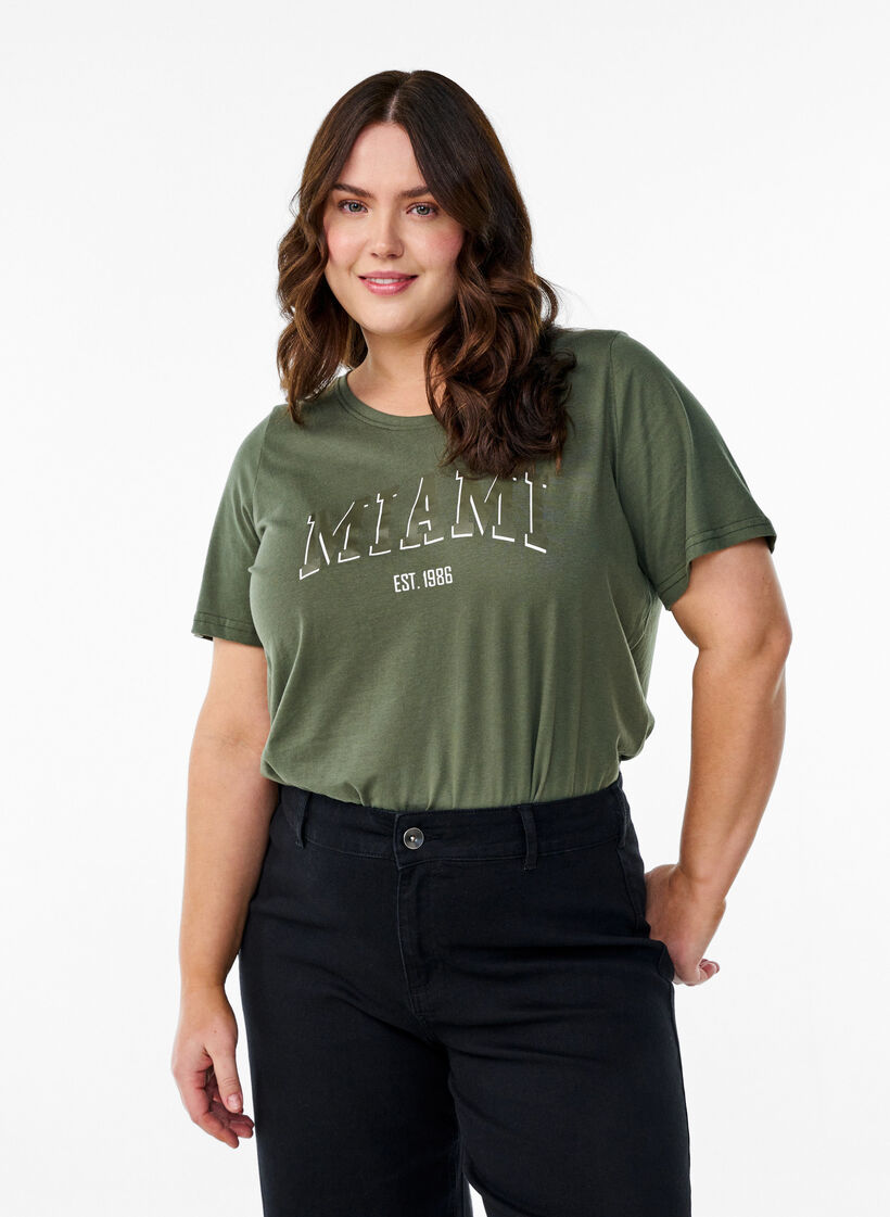FLASH – T-shirt avec motif, Vert Kaki, Model image number 0